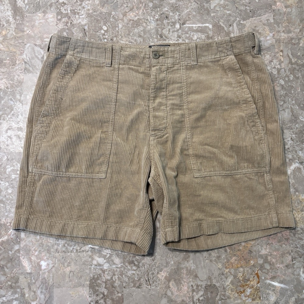 Todd Snyder Shorts Mens 36 Khaki Tan Corduroy Patch Pocket Fatigue Button Fly